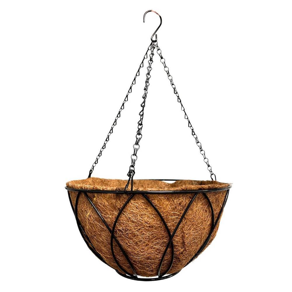 12 in. Steel Devon Hanging Basket with AquaSav Coconut Liner - Hercitys
