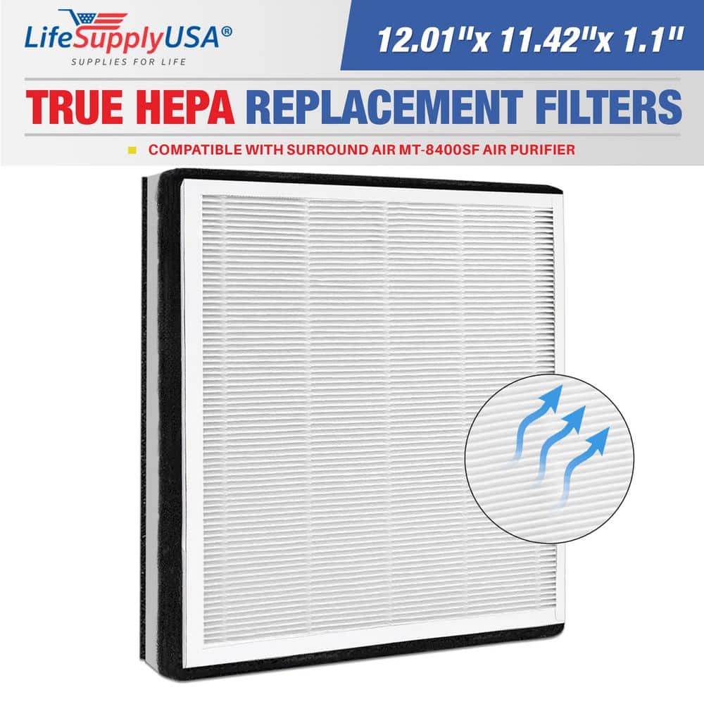 3-in-1 HEPA, Carbon, Pre Filter Replacement Compatible with Surround Air MT-8400SF Air Purifier - Hercitys