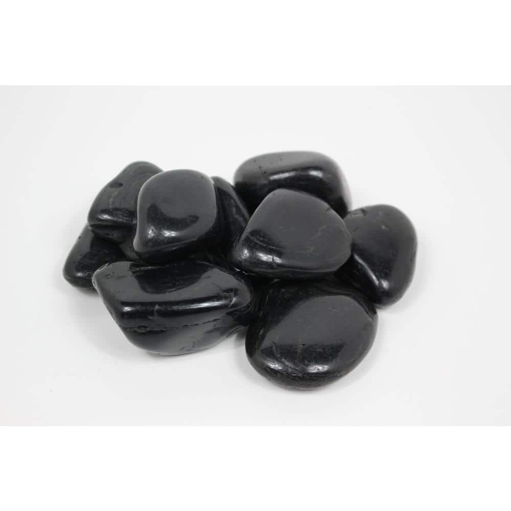 3/4 in. to 1.5 in. Premium High Polished Black Pebbles (20 lbs. Bag/ .02 cu. ft.) - Hercitys