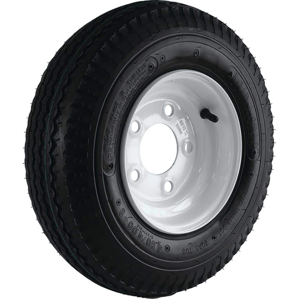 570-8 K353 715 lb. Load Capacity White 8 in. Bias Tire and Wheel Assembly - Hercitys