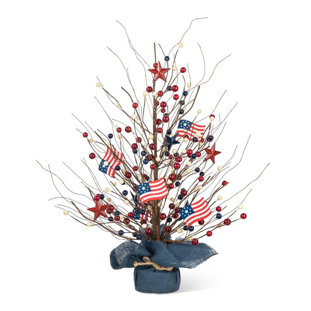 20 in. H Patriotic/Americana Berry Table Tree - Hercitys