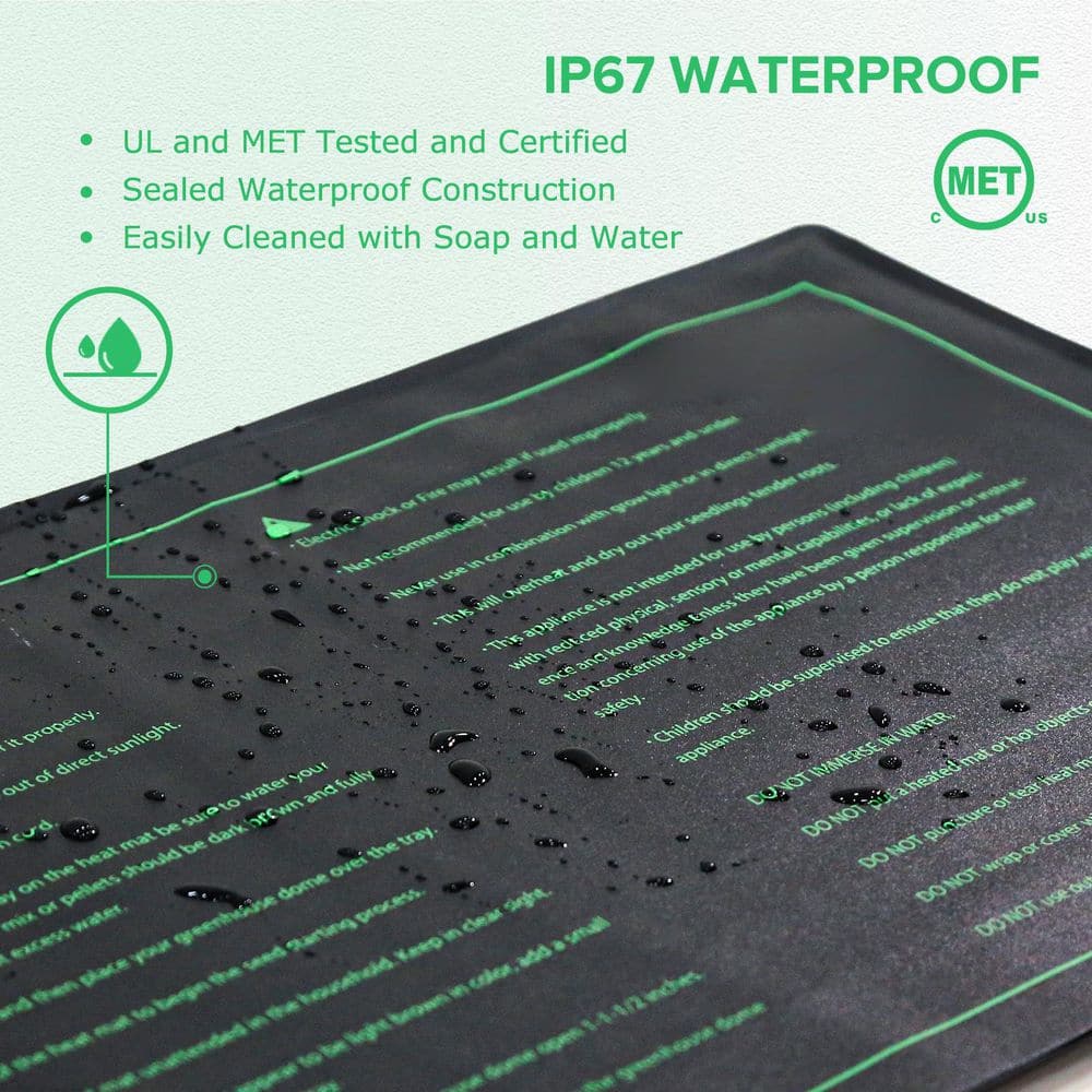10 in. x 20 in. Durable Waterproof Seedling Heat Mat - Hercitys