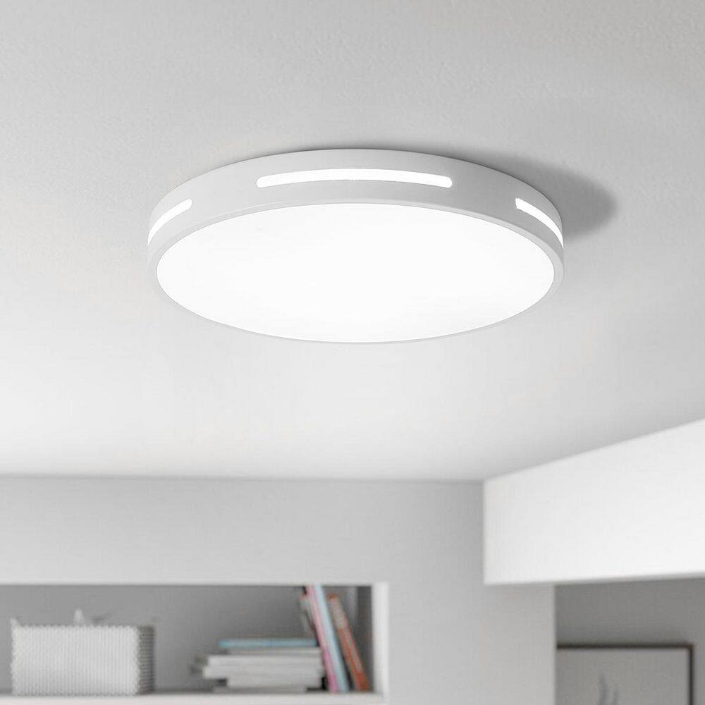 11.8 in. 1-Light LED Flush Mount Ceiling Light 24-Watt Close to Ceiling Light with PS Shade, White - Hercitys