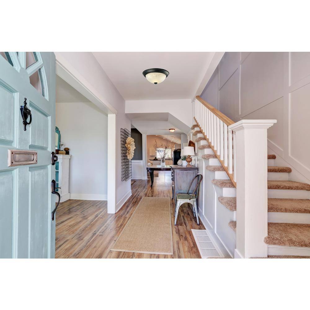 11-1/4 in. W. 2-Light Oil Rubbed Bronze Flush Mount-Light (2-Pack) - Hercitys