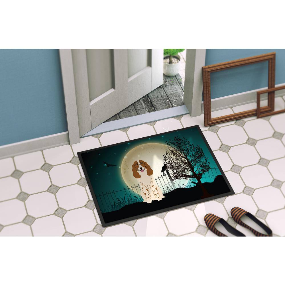 18 in. x 27 in. Indoor/Outdoor Halloween Scary Spaniel Door Mat - Hercitys