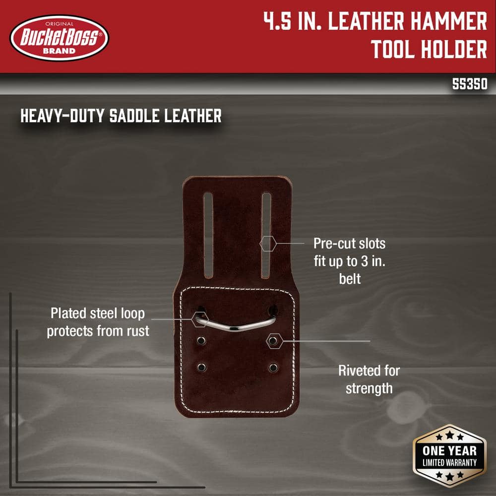 4.5 in. Leather Hammer Tool Holder for Tool Belts - Hercitys