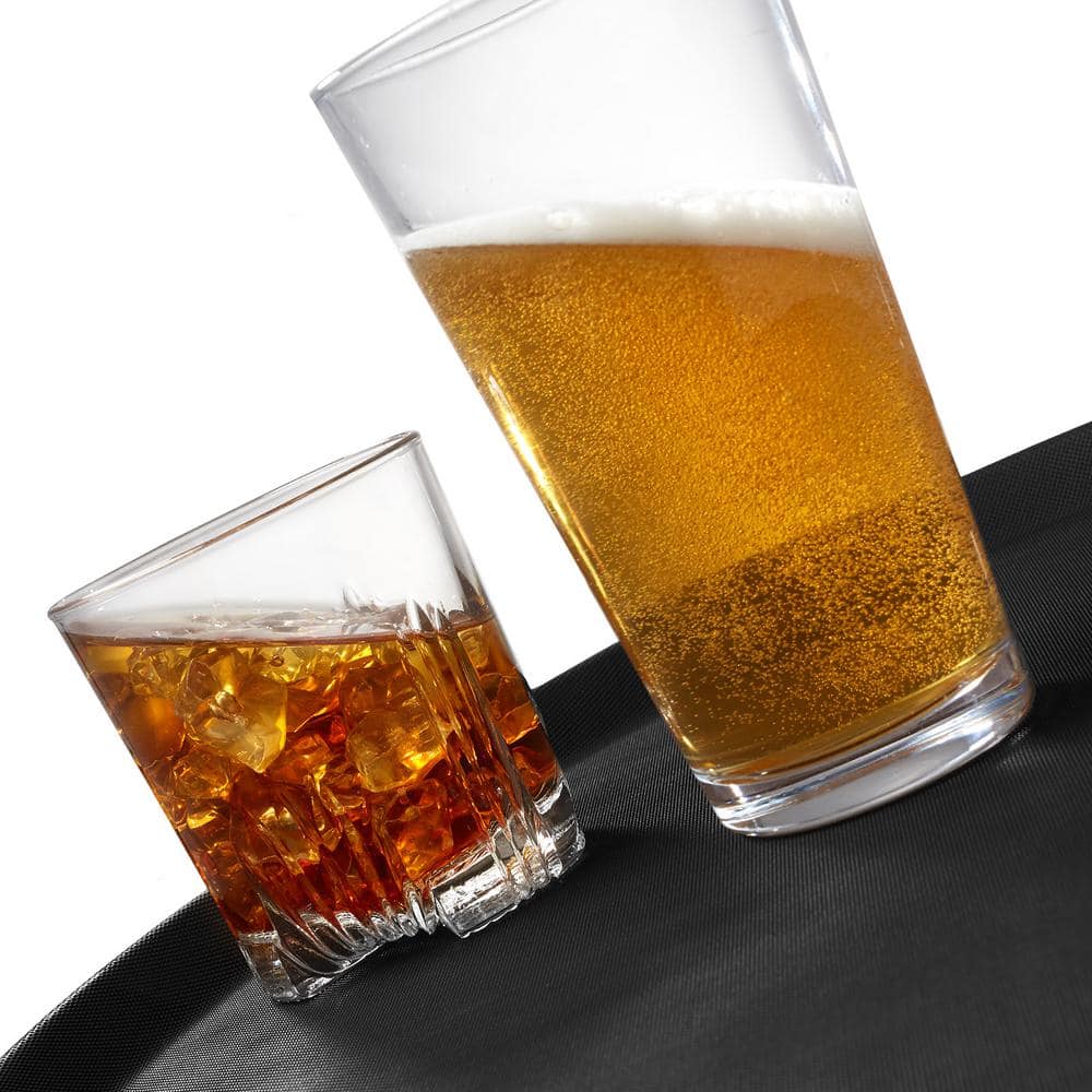 11 in. x .75 in. Round Plastic Non-Slip Serving Trays, Black-NSF Food Service (Set of 4) - Hercitys