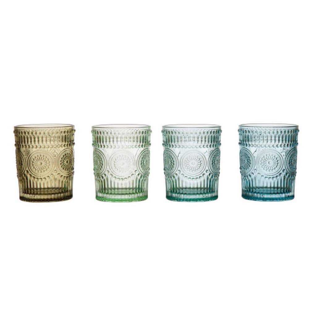 12 oz. Embossed Drinking Glass (Set of 4) - Hercitys