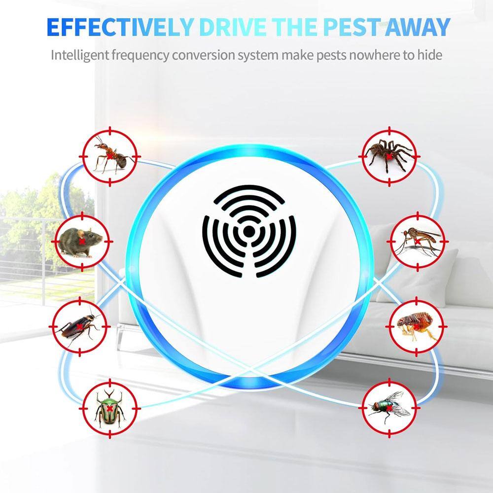 3-5-Watt White Indoor Ultrasonic Pest and Mouse Repelle, Pest Repellent Plug-in for Home, Office, Warehouse(6-Pack) - Hercitys