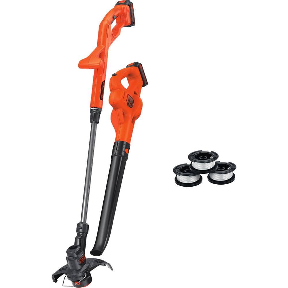 20V MAX Cordless Battery Powered String Trimmer and Leaf Blower Combo Kit with 3 Spools & (2) 1.5 Ah Batteries & Charger - Hercitys