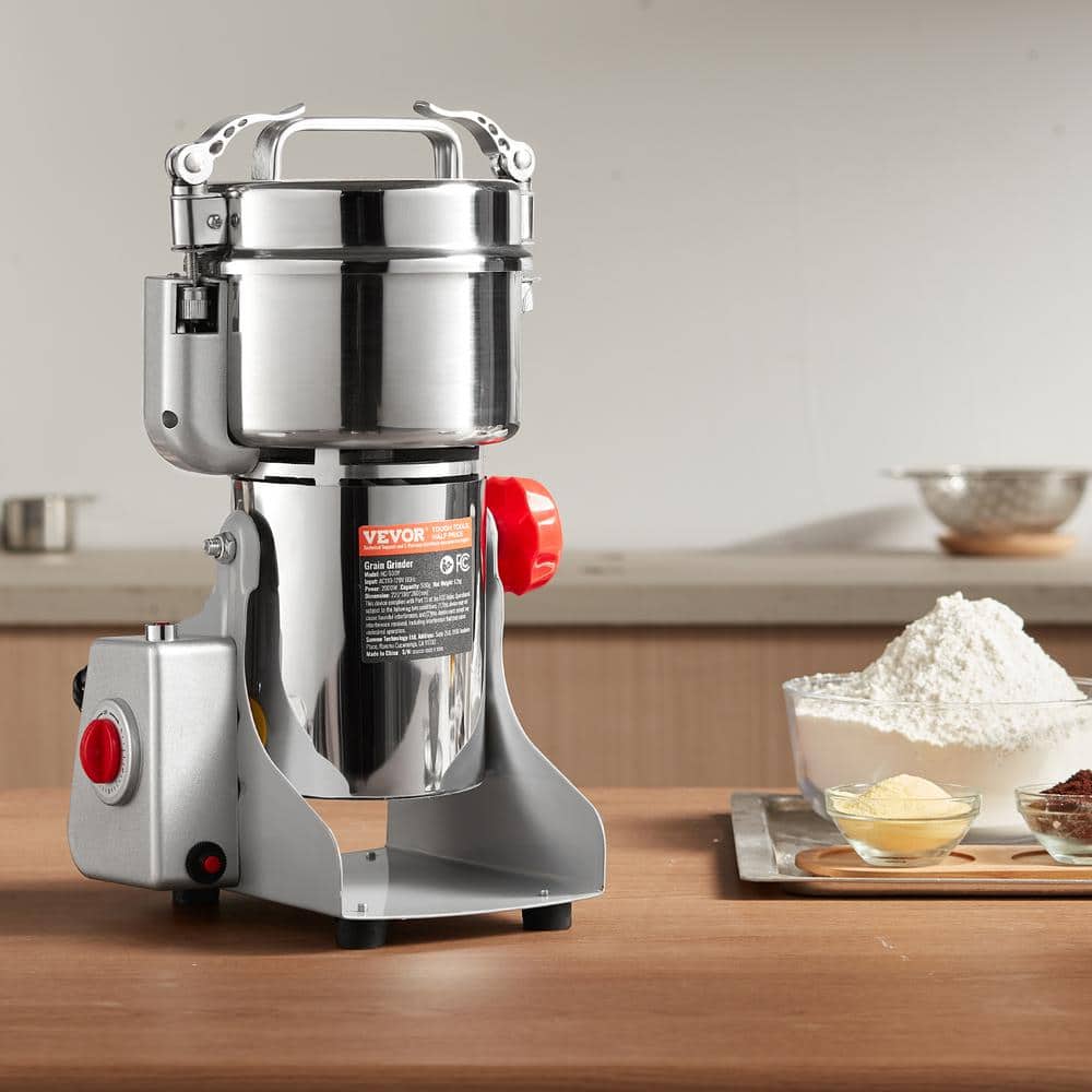 500g Electric Grain Mill Grinder, High Speed 2000-Watt Commercial Grinders, Stainless Steel Pulverize Powder Machine - Hercitys