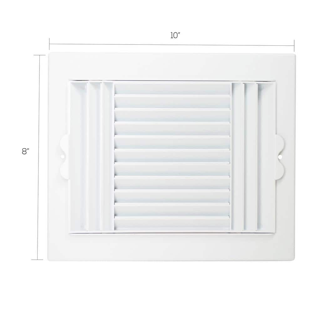 10 in. x 8 in. Plastic Ceiling Register in White - Hercitys