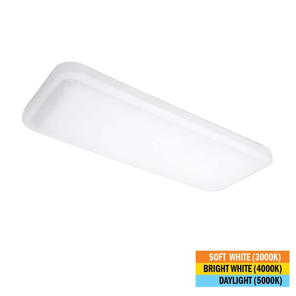 24 in. x 10 in. Classic White LED Flush Mount Closet Light 1600 Lumens 20-Watt Adjustable CCT Kitchen Light Dimmable - Hercitys