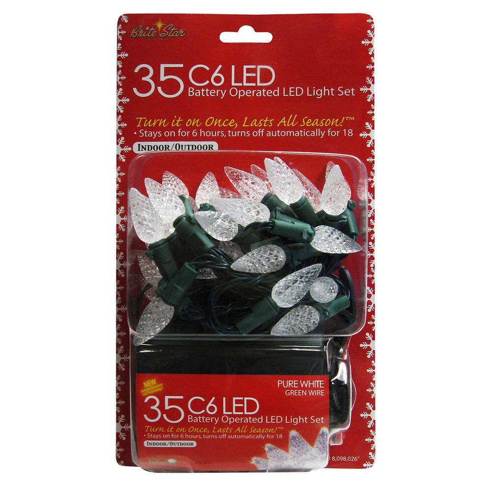 12.25 ft. 35-Count LED C6 Pure White Christmas Lights - Hercitys