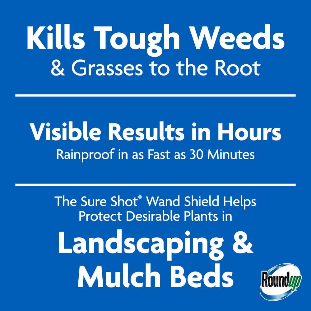 1 Gal. Weed and Grass Killer₄ with Sure Shot Wand, Use In and Around Flower Beds, Trees, and Driveways - Hercitys