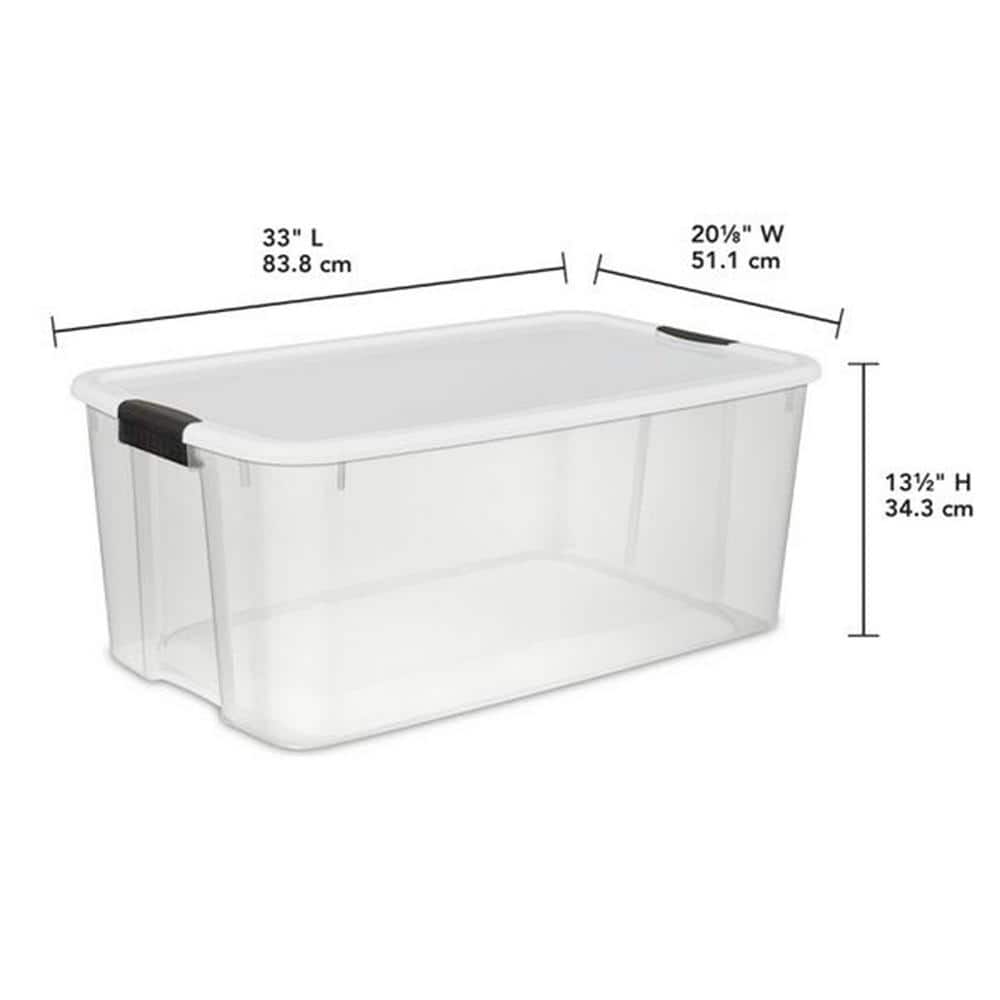 116 Qt. Ultra-Latching Storage Bin Box Container Clear (8-Pack) - Hercitys
