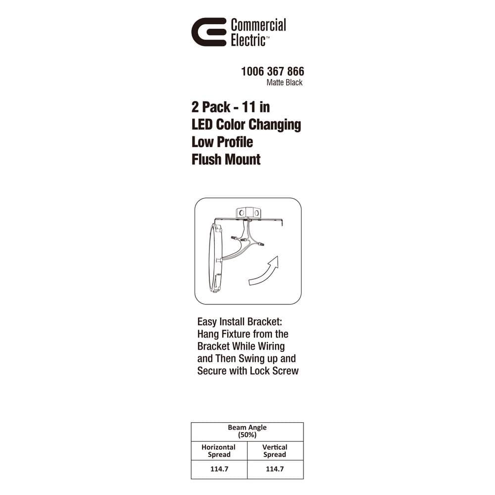 11 in. Matte Black 3-CCT LED Round Flush Mount, Low Profile Ceiling Light (2-Pack) - Hercitys