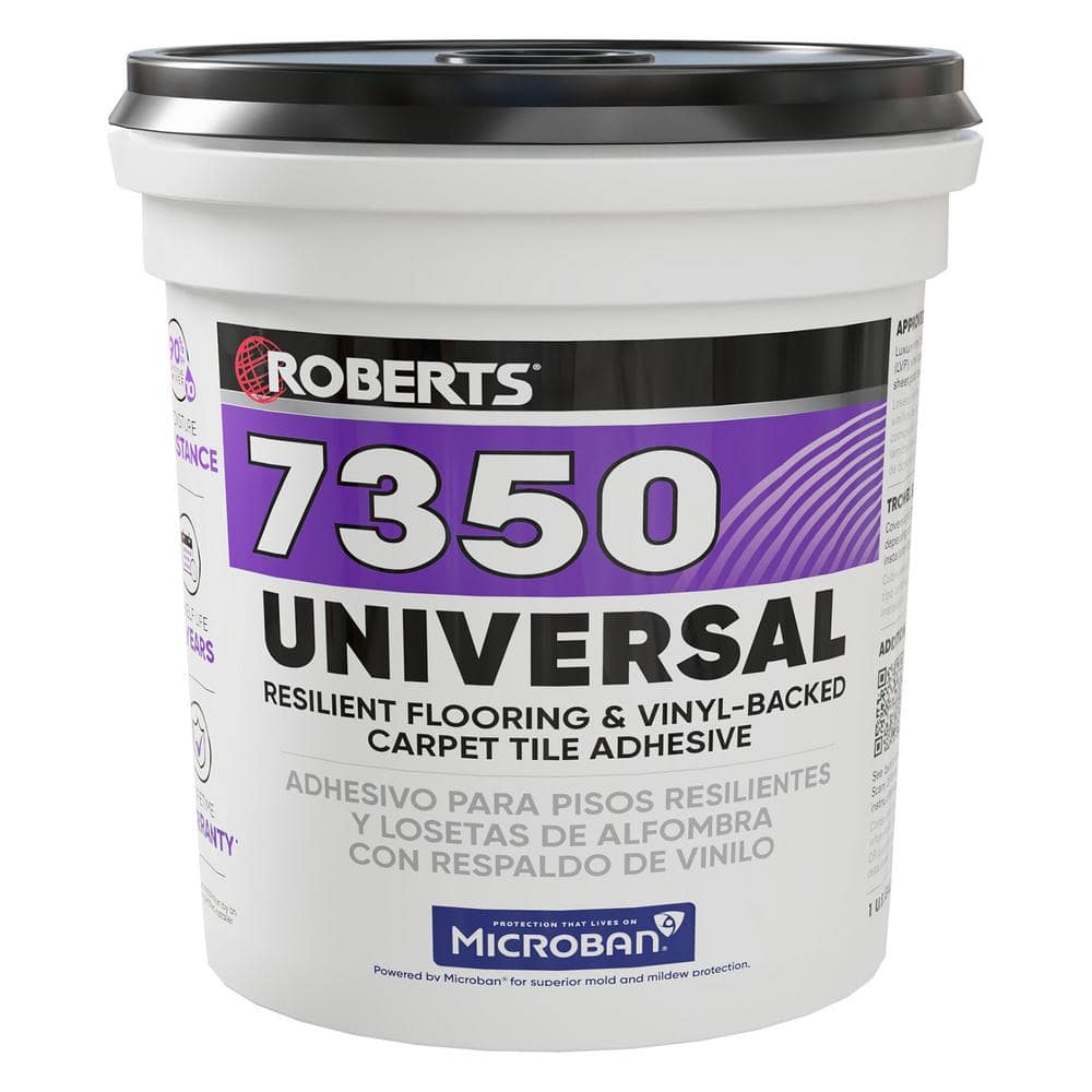 1 Gal. (4 qt. ) 8-10 Hour Dry Time Universal Resilient Flooring and Vinyl-Backed Carpet Tile Floor Adhesive in Off White - Hercitys