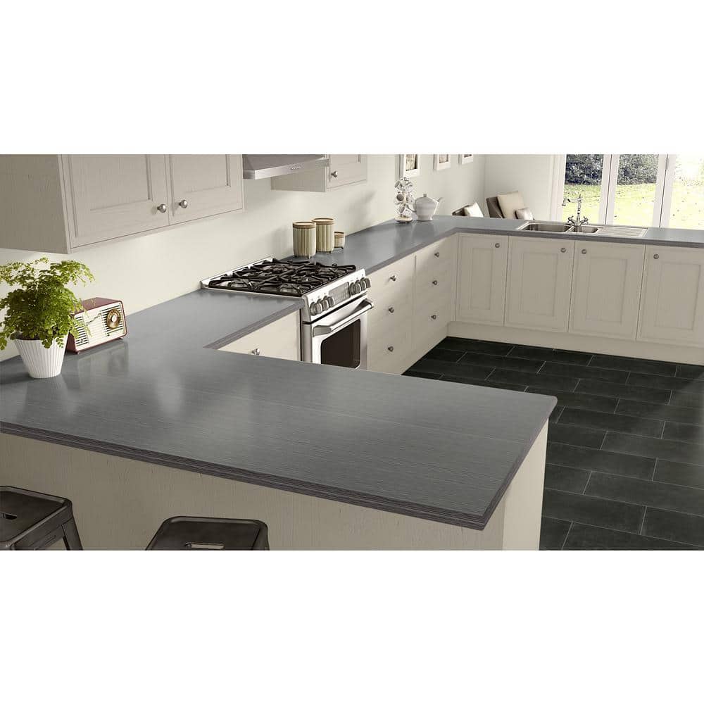 4 ft. x 8 ft. Laminate Sheet in Satin Stainless with Premium Linearity Finish - Hercitys