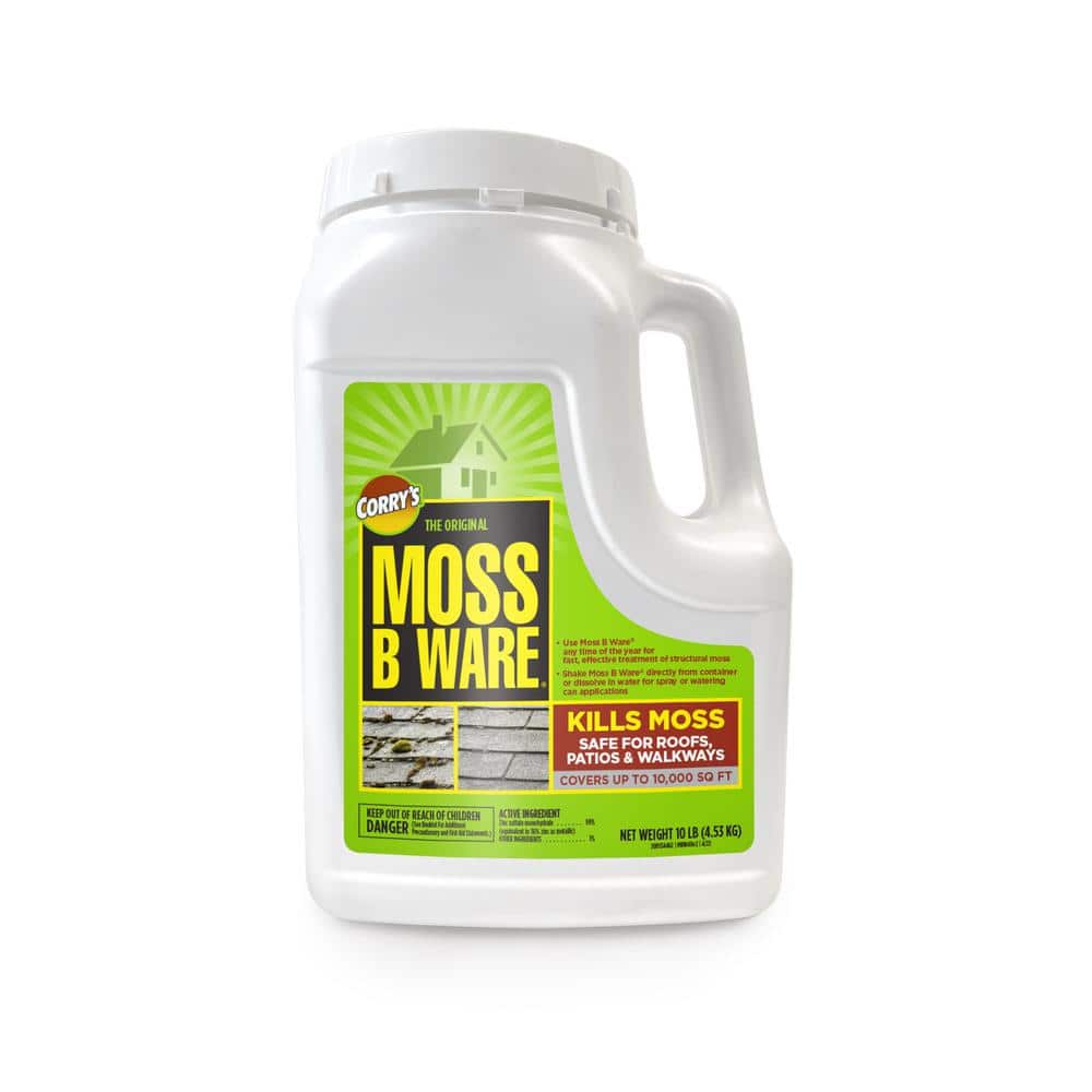 10 lbs. 10,000 sq. ft. Moss-B-Ware Moss Killer Granules for Roofs and Walks - Hercitys