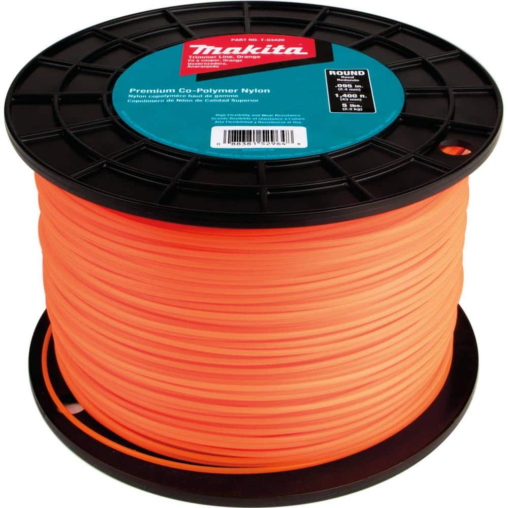 5 lbs. 0.095 in. x 1,400 ft. Round Trimmer Line in Orange - Hercitys