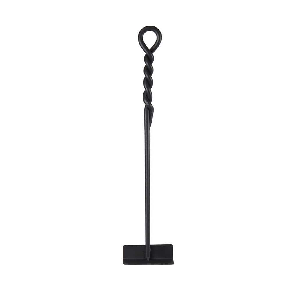 18 in. Tall Black Mini Rope Design Fireplace Hoe Tool - Hercitys