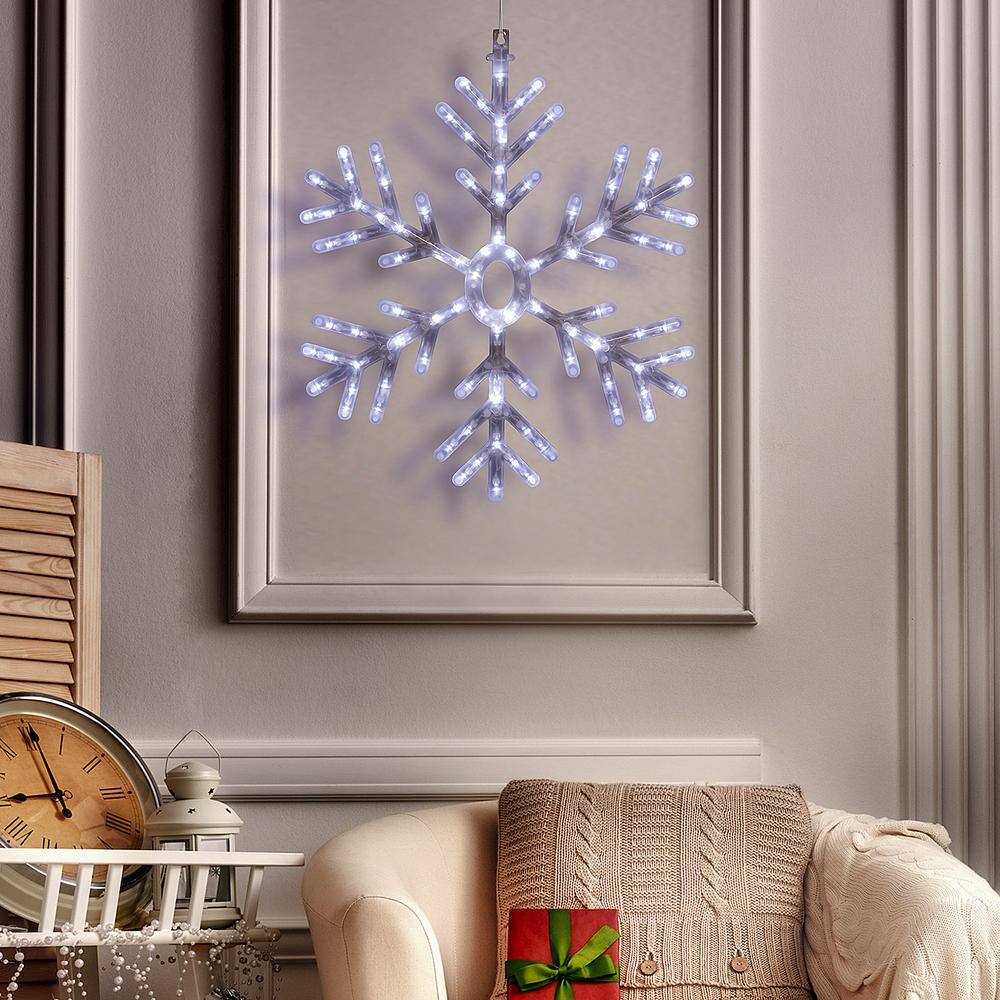 24 in. Tall Hanging Snowflake with LED Lights - Hercitys