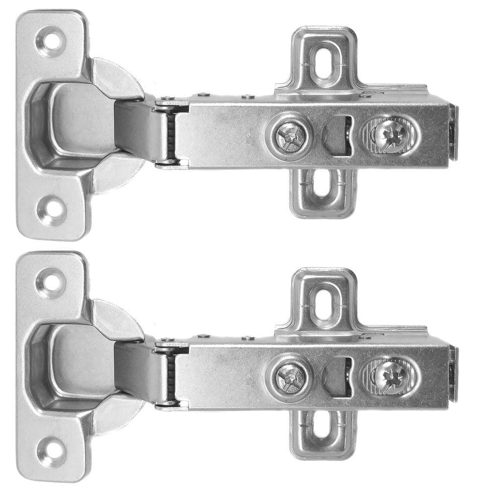 110-Degree Chrome Half Overlay Soft Close European Hinge (1-Pair) - Hercitys