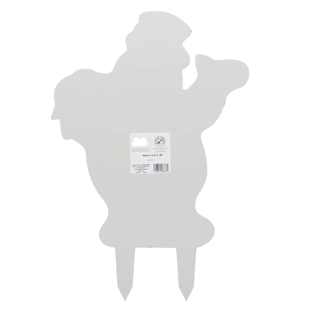 20 in. Yard Stake White Weather-Resistant Metal Frosty the Snowman Christmas - Hercitys