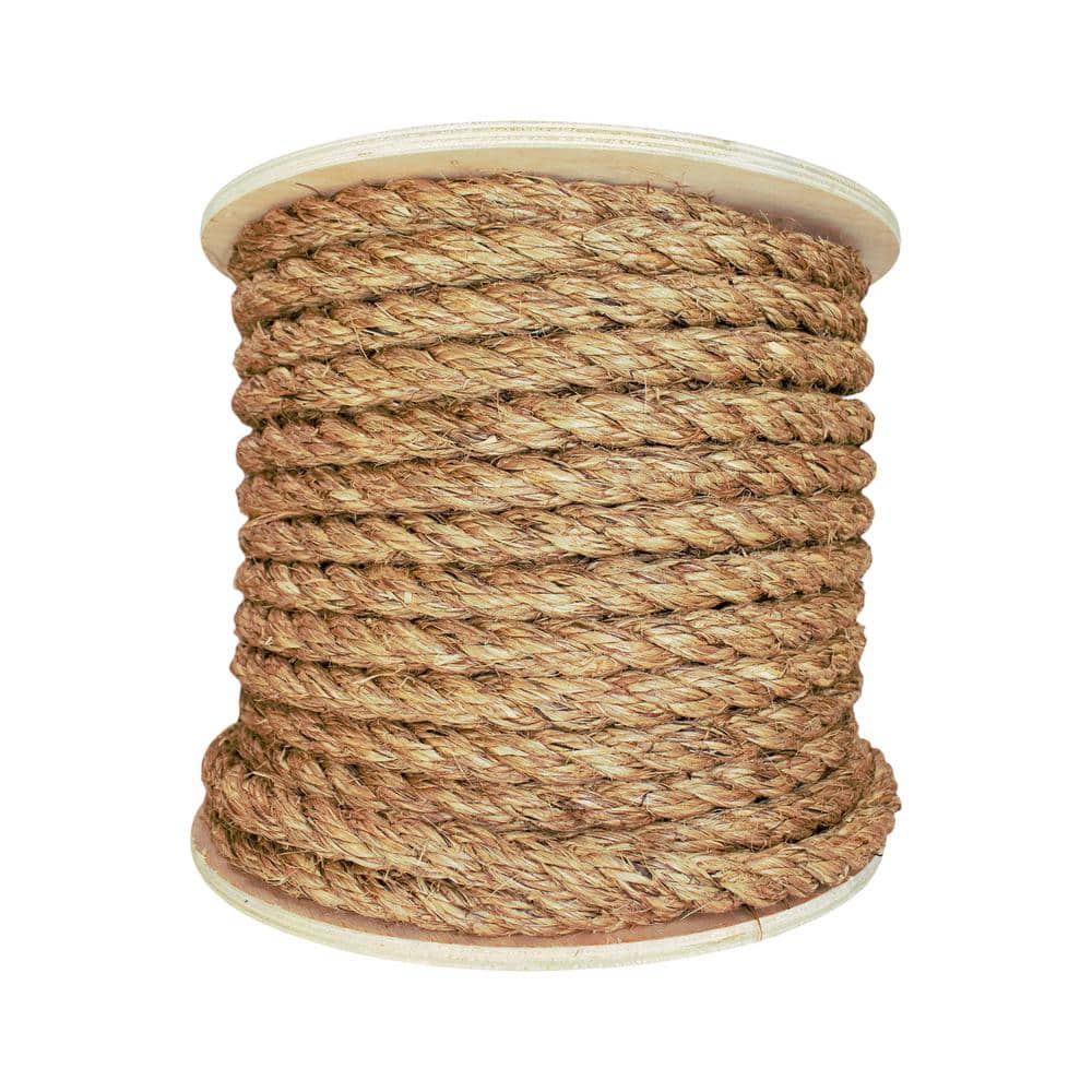 5/16 in. x 400 ft. – Twisted Manila 3 Strand Natural Fiber Utility Rope - Hercitys