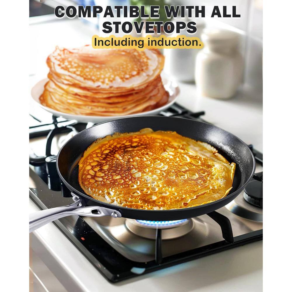 10.5 in. Hard Anodized Aluminum Nonstick Griddle Crepe Pan - Hercitys