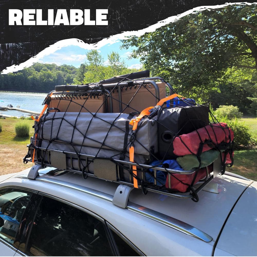 36 in. x 39 in. Heavy-Duty Bungee Cargo Net – Stretches to 80 in. x 75 in. - Hercitys