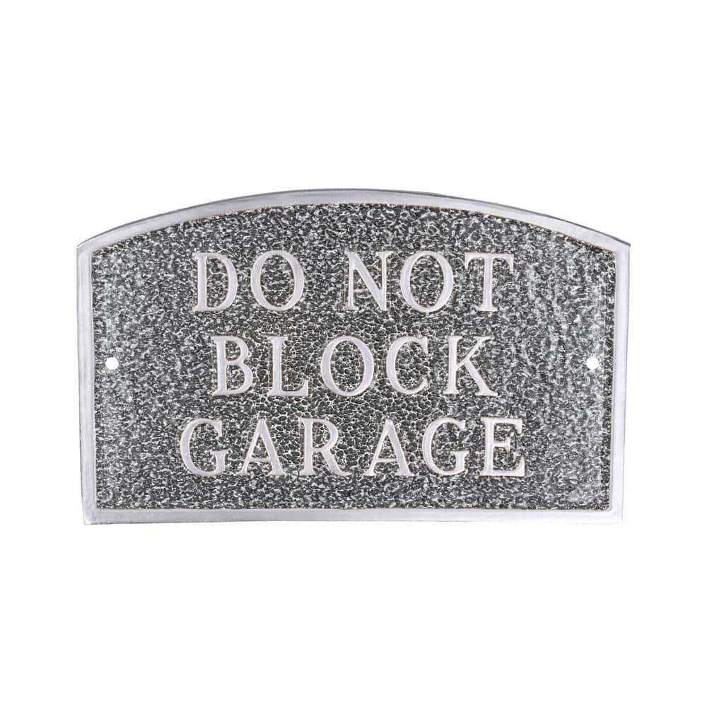 5.5 in. x 9 in. Small Arch Do Not Block Garage Statement Plaque Sign – Swedish Iron - Hercitys