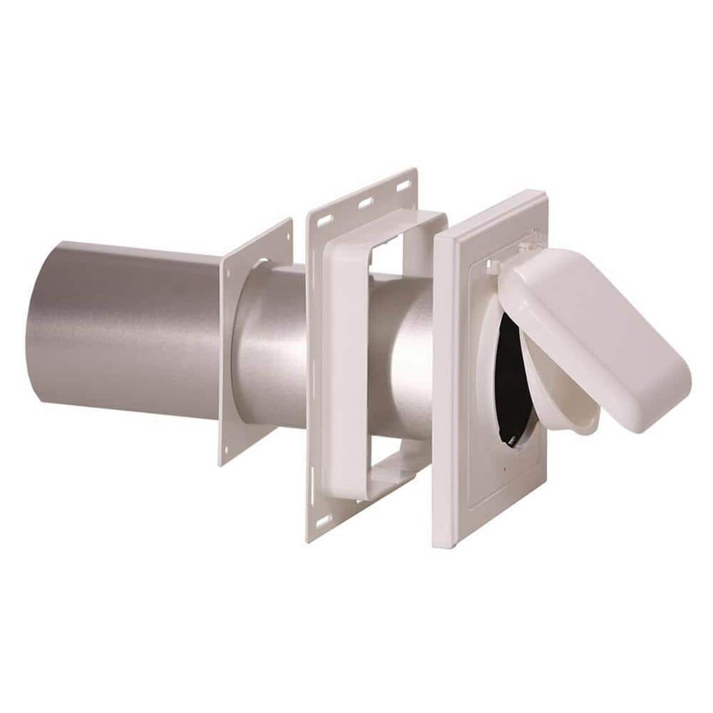 4 in. J Block or Wide-Mount Dual Door Wall Vent in White - Hercitys