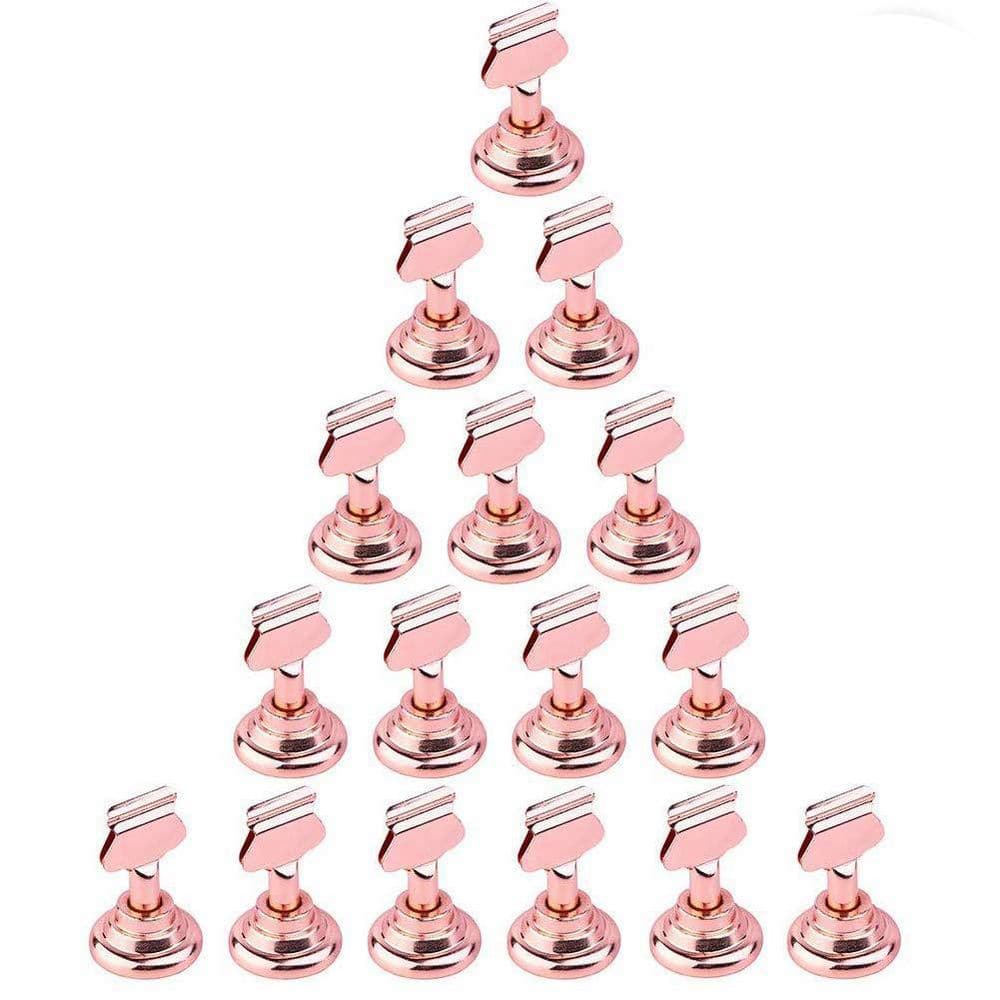 1 in. x 1.7 in. Pink Stainless Steel Place Card Holders Set of 16 or Photos, Food Signs, Memo Notes, Weddings - Hercitys