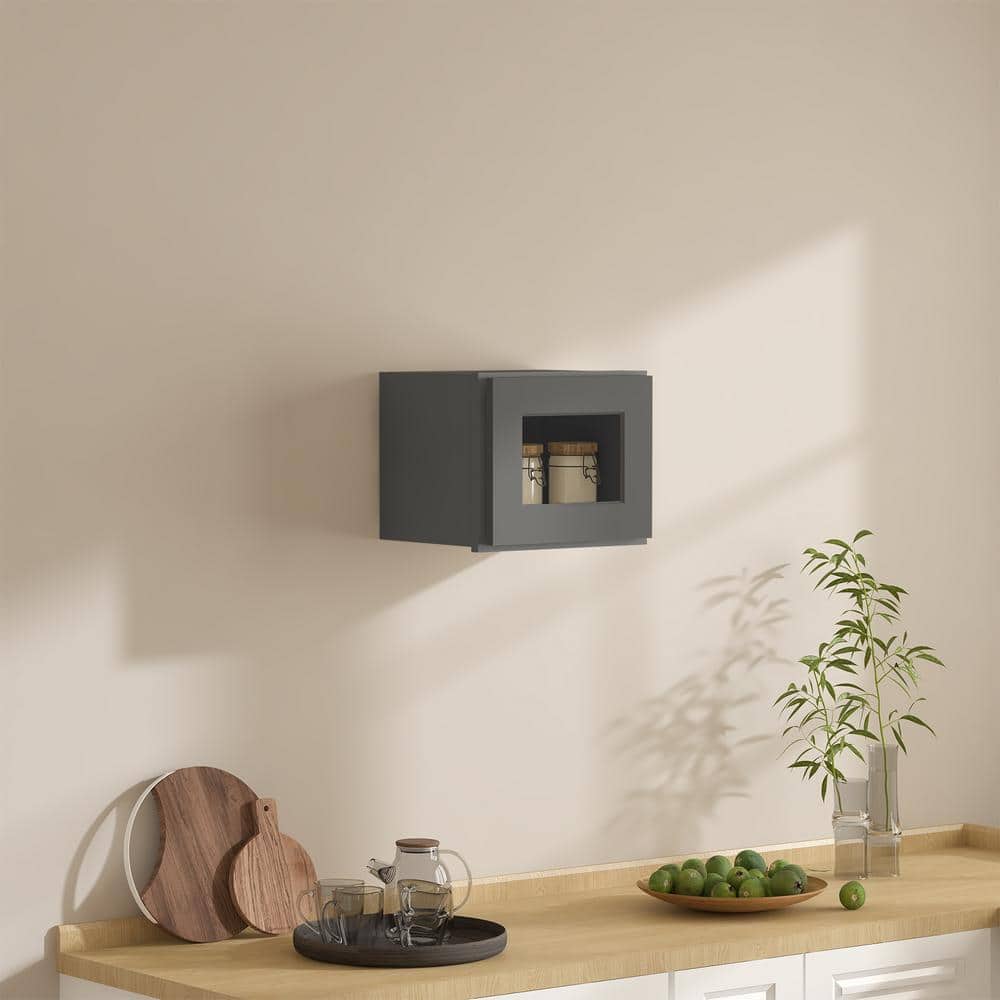 15-in W x 12-in D x 12-in H in Shaker Grey Plywood Ready to Assemble Wall Cabinets without Glass - Hercitys