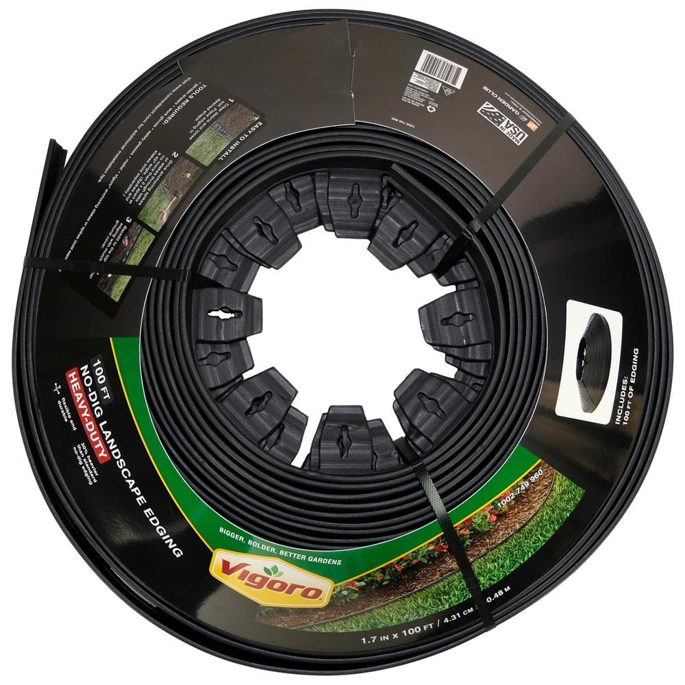 100 ft. Heavy-Duty No-Dig Plastic Landscape Edging - Hercitys