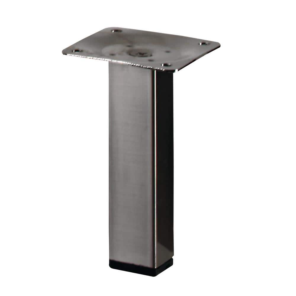 3.9 in. Stainless Steel Square Table Leg Set (Set of 4) - Hercitys