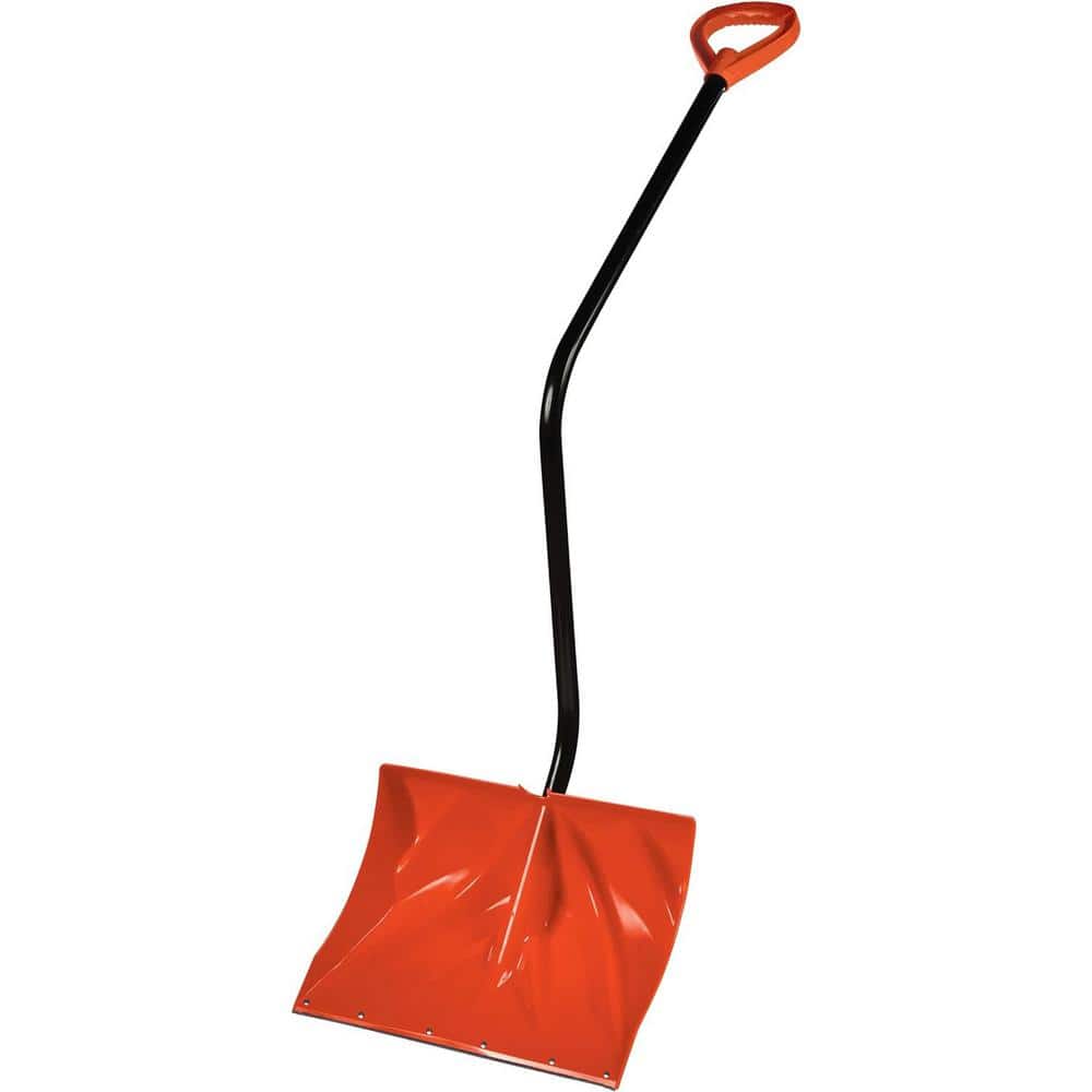 37 in. Metal Handle Plastic Snow Shovel with 18.5 in. Metal Edge Blade - Hercitys
