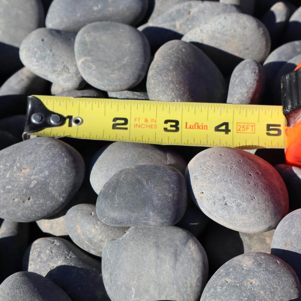 0.50 cu. ft. 40 lbs. 2 in. to 4 in. Large Black Mexican Beach Pebble - Hercitys