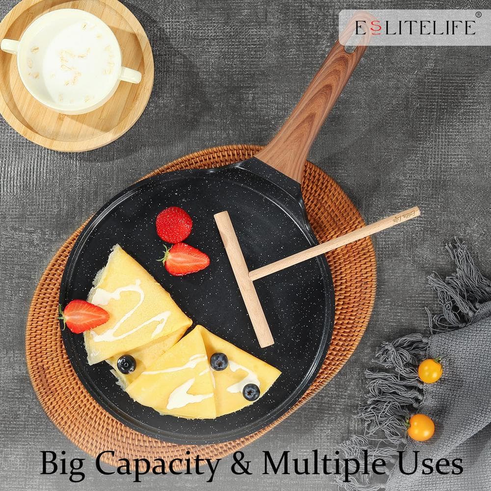 11 in. Aluminum Sturdy and Durable Eco-Friendly Nonstick Granite Coating Crepe Pan Spreader Bakelite Handle - Hercitys