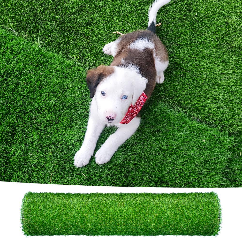 3 ft. x 10 ft. Green Artificial Grass Runner Rug Realistic Synthetic Thick Fake Faux Grass Astroturf Carpet Landscape - Hercitys