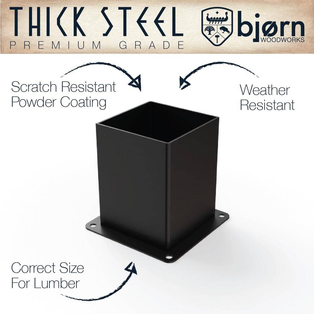 4 in. x 4 in. Powder Coated Steel Pergola Boot Bracket - Hercitys