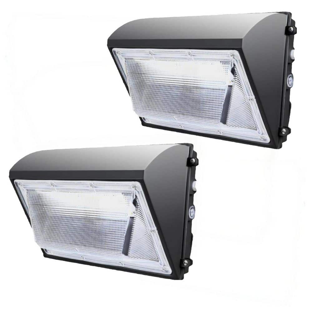 1000- Watt-Equivalent 120-277 Volt Integrated LED Bronze Dusk to Dawn Wall Pack Light, 5000K 18000LM, IP65（1-Pack） - Hercitys