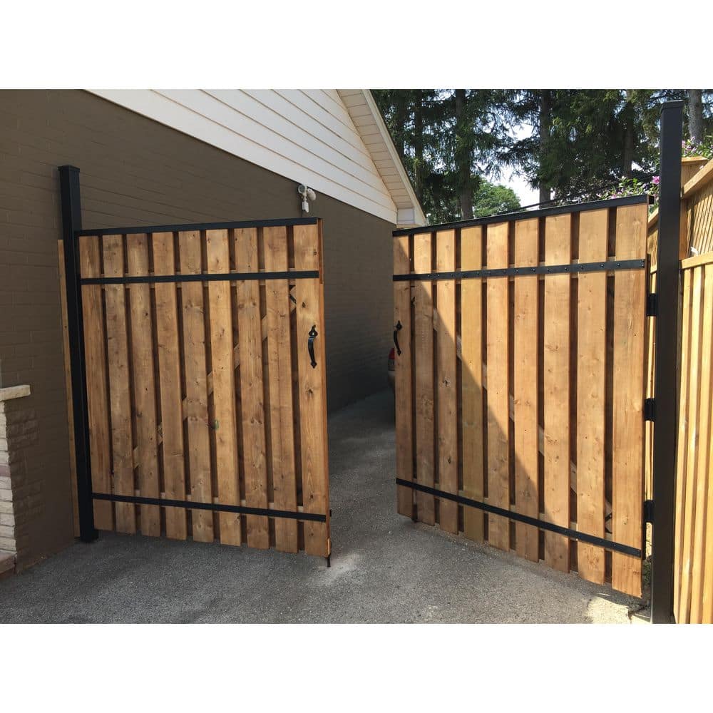 4 ft. W x 6 ft. H Gate Kit to create a Vertical or Horizontal Fence Gate Steel, Coated Black - Hercitys