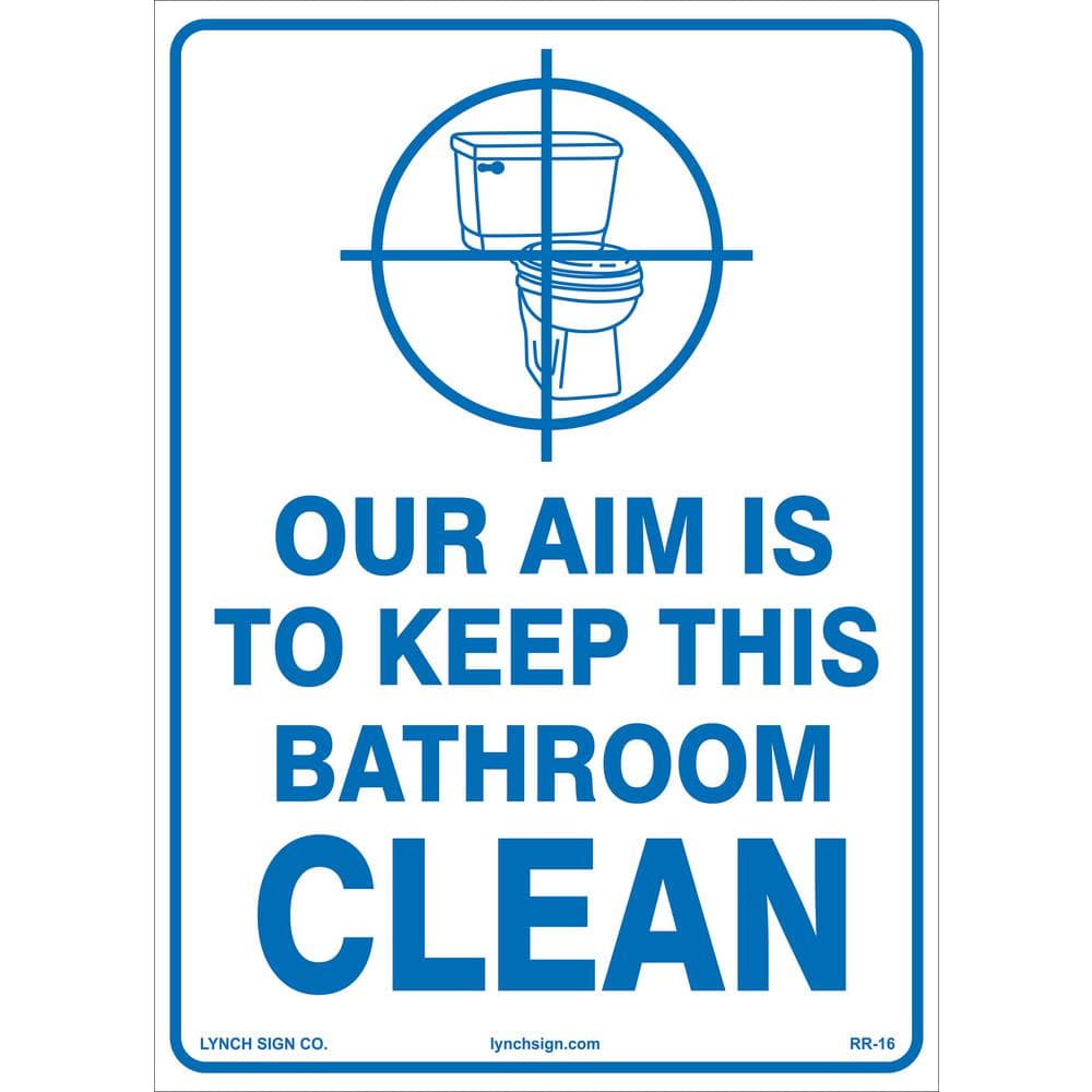 10 in. x 14 in. Keep Bathroom Clean Sign Printed on More Durable Longer-Lasting Thicker Styrene Plastic. - Hercitys