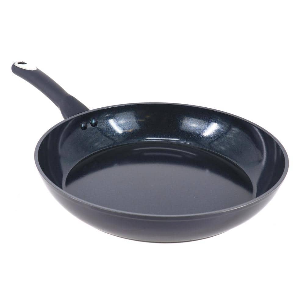 12 in. Ceramic Nonstick Aluminum Frying Pan in Dark Blue - Hercitys