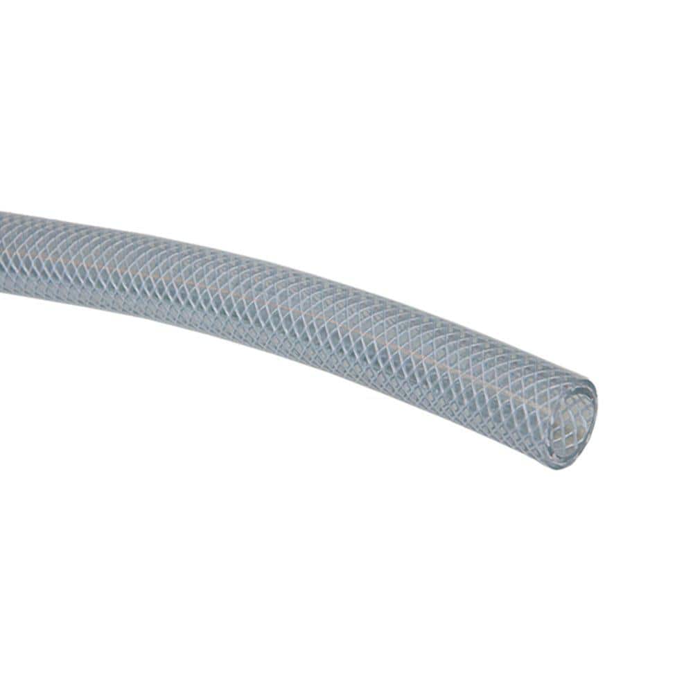 1/2 in. I.D. x 3/4 in. O.D. x 100 ft. Clear Braided Vinyl Tubing with Dispenser Box - Hercitys