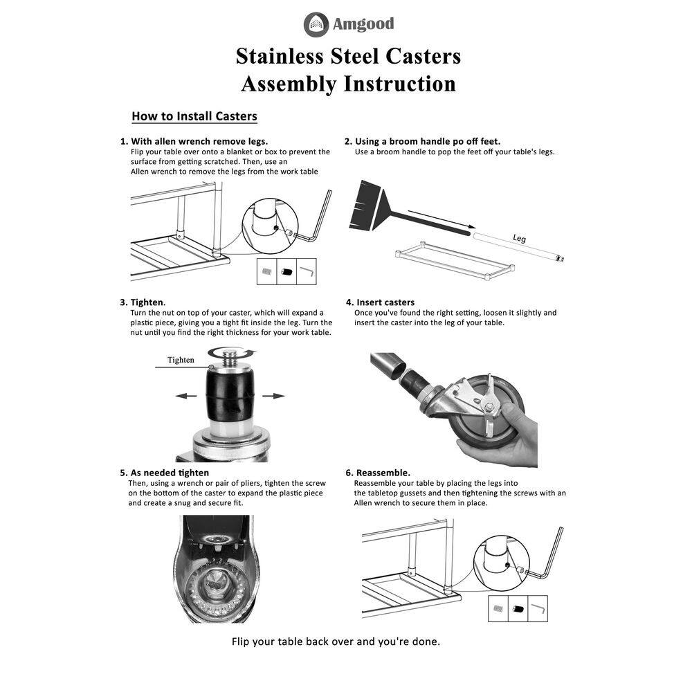 24 in. x 15 in. Stainless Steel Work Table with Casters : Mobile Metal Kitchen Utility Table with Bottom Shelf - Hercitys