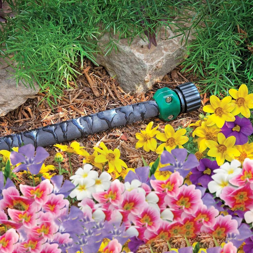 1/2 in. Dia x 50 ft. Flat Soaker Hose for Garden Beds Drip Sprinkler Irrigation Hose Saving 80% Water For Vegetable - Hercitys